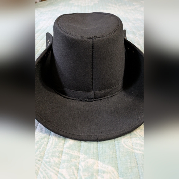 Black Jeans Studded, Light Weight, Women's Cowboy Hat With Side Snap Buttons. - Picture 10 of 12